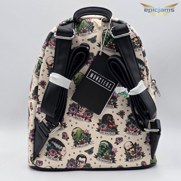 Loungefly Universal Monsters Tattoo Art Mini Backpack New - Picture 5 of 5